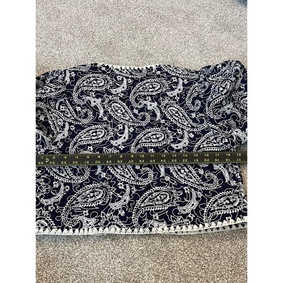 SEA New York Theodora Blue Paisley Quilted Cropped Jacket Size M Wool Blend - Picture 9 of 9